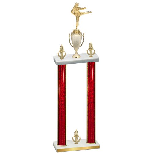 Double Red Glacier Victory Karate Trophy