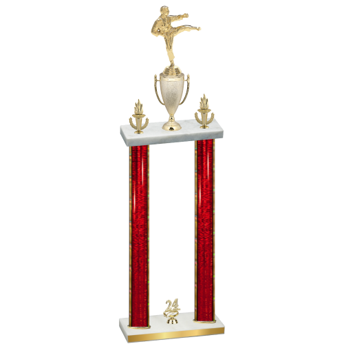 Double Red Glacier Year Karate Trophy