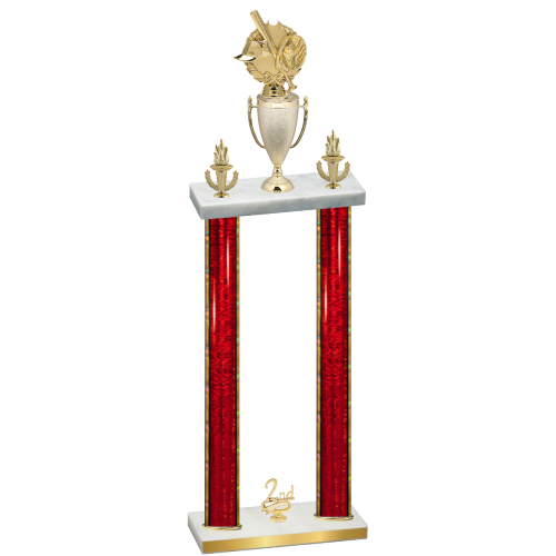 Double Red Glacier Second Place Baseball Trophy