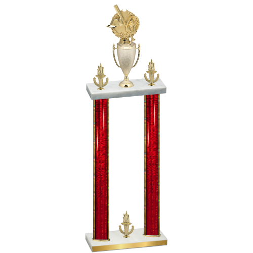 Double Red Glacier Victory Baseball Trophy