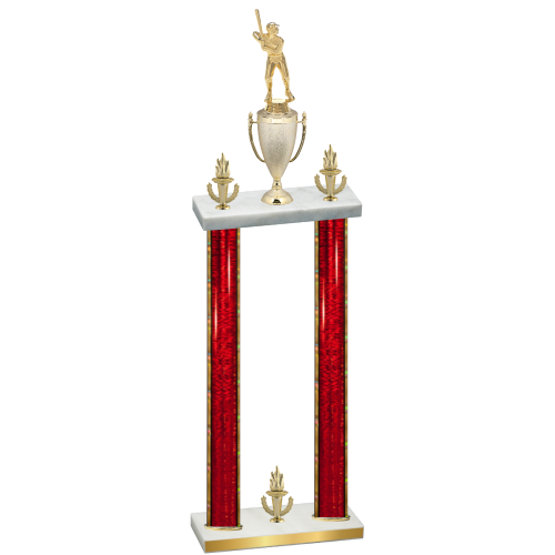 Double Red Glacier Victory Baseball Trophy