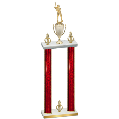 Double Red Glacier Victory Baseball Trophy