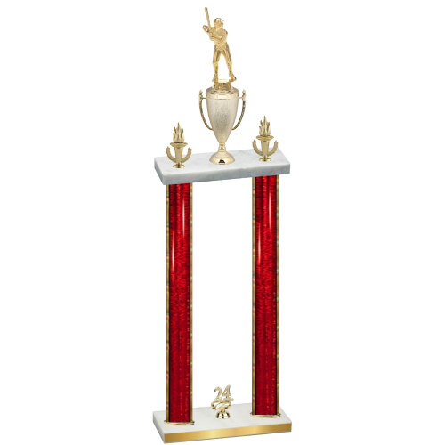 Double Red Glacier Year Baseball Trophy