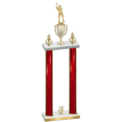 Double Red Glacier Year Baseball Trophy