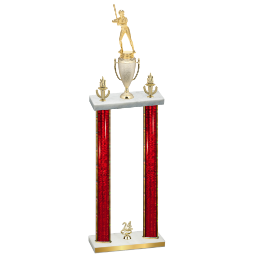 Double Red Glacier Year Softball Trophy