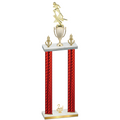 Double Red Carbon Fiber Second Place Football Trophy