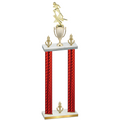 Double Red Carbon Fiber Victory Football Trophy