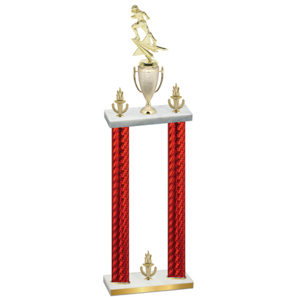 Double Red Carbon Fiber Victory Football Trophy
