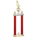 Double Red Carbon Fiber Year Football Trophy