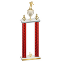 Double Red Carbon Fiber Third Place Rugby Trophy
