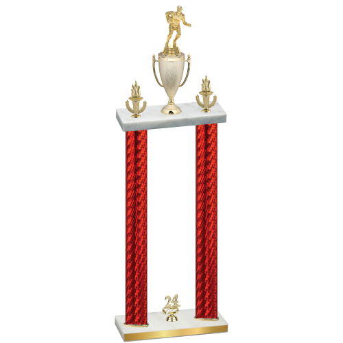 Double Red Carbon Fiber Year Rugby Trophy