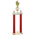 Double Red Carbon Fiber Third Place Rugby Trophy