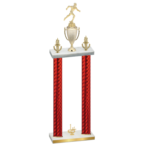Double Red Carbon Fiber First Place Running Trophy