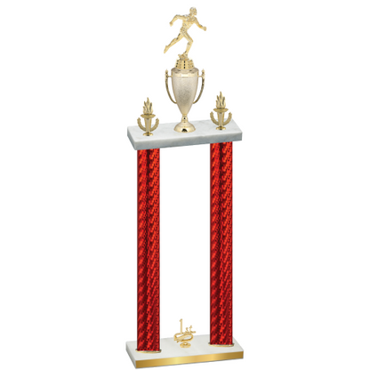 Double Red Carbon Fiber First Place Running Trophy