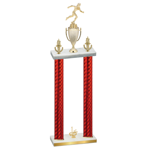 Double Red Carbon Fiber First Place Running Trophy