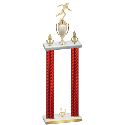 Double Red Carbon Fiber Third Place Running Trophy