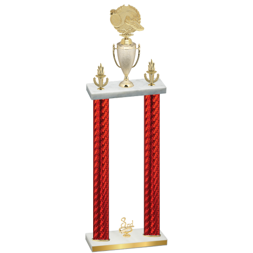 Double Red Carbon Fiber Third Place Running Trophy