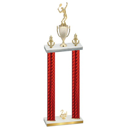 Double Red Carbon Fiber Second Place Tennis Trophy