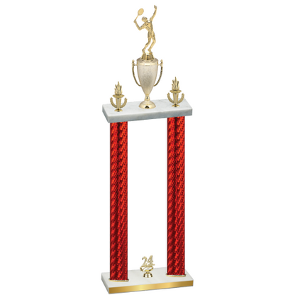 Double Red Carbon Fiber Year Tennis Trophy