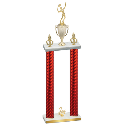Double Red Carbon Fiber Second Place Tennis Trophy