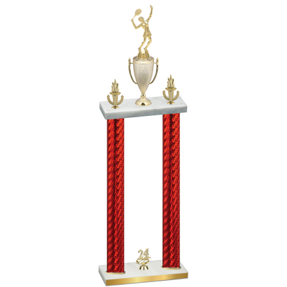 Double Red Carbon Fiber Year Tennis Trophy