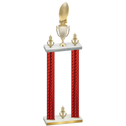 Double Red Carbon Fiber Victory Football Trophy