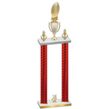 Double Red Carbon Fiber Year Football Trophy