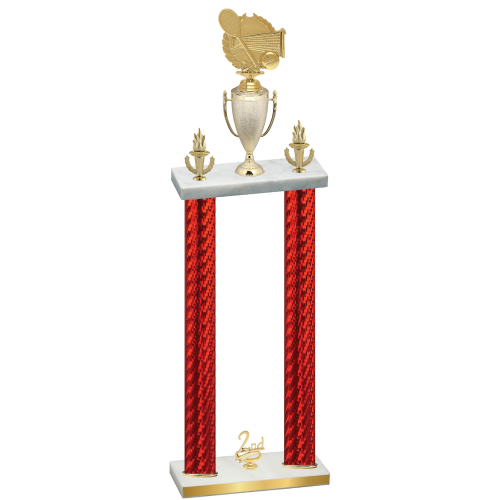 Double Red Carbon Fiber Second Place Tennis Trophy