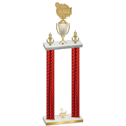 Double Red Carbon Fiber Second Place Tennis Trophy