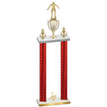 Double Red Carbon Fiber Second Place Wrestling Trophy