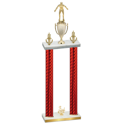 Double Red Carbon Fiber Third Place Wrestling Trophy