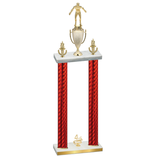 Double Red Carbon Fiber Fourth Place Wrestling Trophy