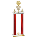 Double Red Carbon Fiber Fourth Place Bowling Trophy