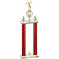 Double Red Carbon Fiber Third Place Volleyball Trophy
