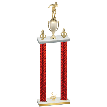 Double Red Carbon Fiber Second Place Swimming Trophy
