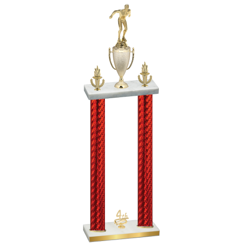 Double Red Carbon Fiber Fourth Place Swimming Trophy