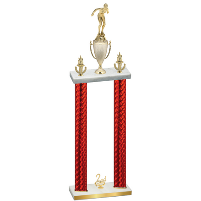 Double Red Carbon Fiber Second Place Tennis Trophy
