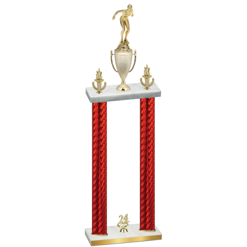 Double Red Carbon Fiber Year Tennis Trophy