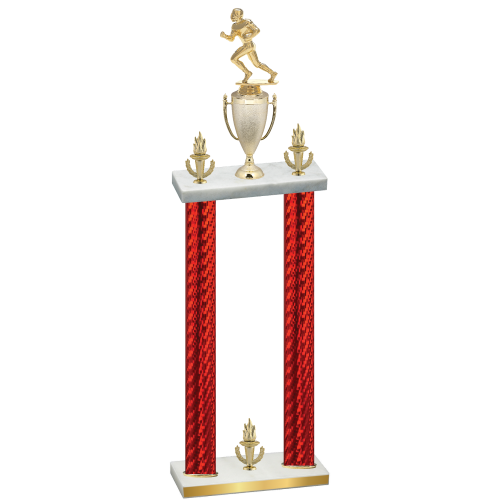 Double Red Carbon Fiber Victory Football Trophy