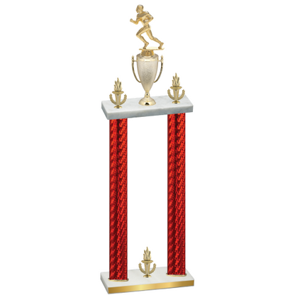 Double Red Carbon Fiber Victory Football Trophy