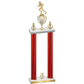 Double Red Carbon Fiber Year Football Trophy