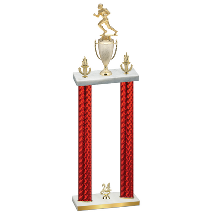 Double Red Carbon Fiber Year Football Trophy