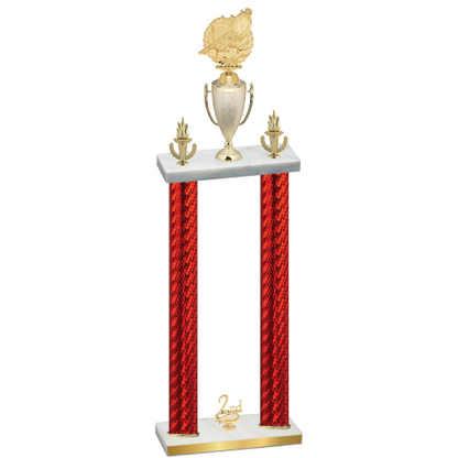 Double Red Carbon Fiber Second Place Swimming Trophy
