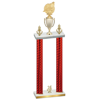 Double Red Carbon Fiber Year Swimming Trophy