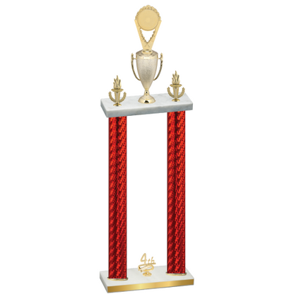 Double Red Carbon Fiber Fourth Place Insert Trophy