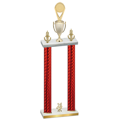 Double Red Carbon Fiber Year Insert Trophy