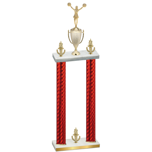 Double Red Carbon Fiber Victory Cheerleading Trophy