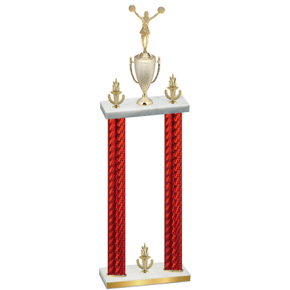 Double Red Carbon Fiber Victory Cheerleading Trophy
