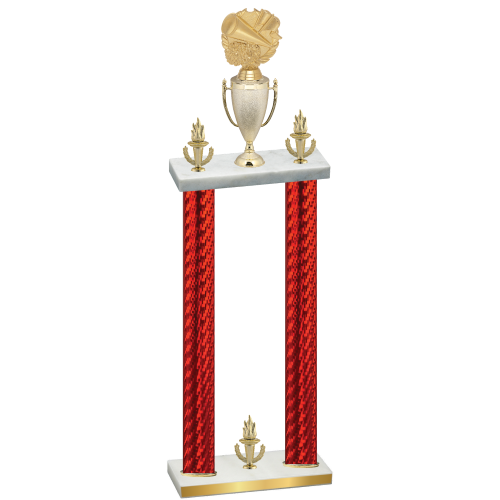 Double Red Carbon Fiber Victory Cheerleading Trophy