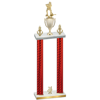 Double Red Carbon Fiber Year Hockey Trophy